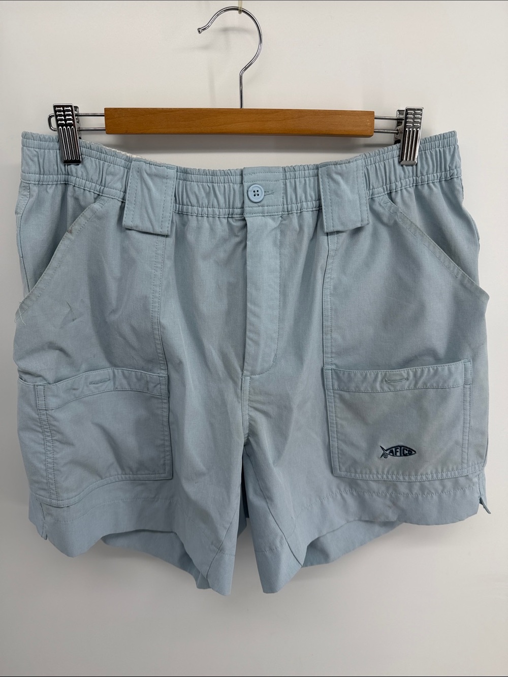 AFTCO cargo quick dry fishing hiking elastic waist pull on shorts sz 36
